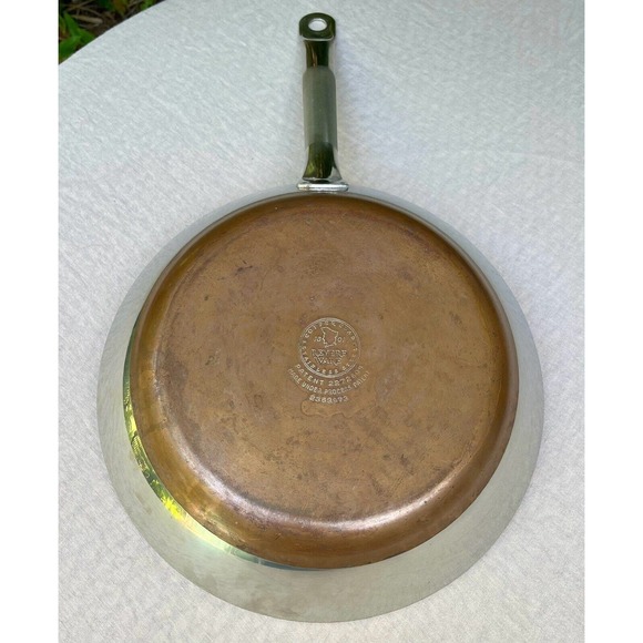 Vintage Large Revere Ware 12.5” Skillet Institutional /Patio Frying Pan Pre 1958 - Picture 16 of 16
